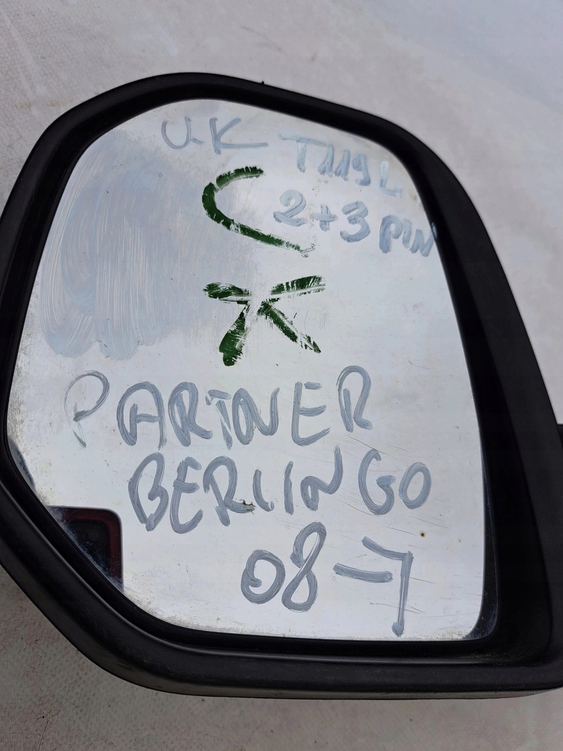 PEUGEOT PARTNE-> mirror left 2+3 PIN original