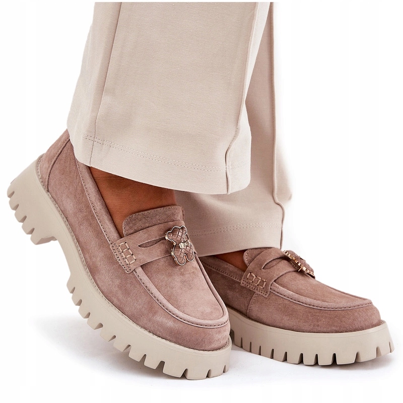 Dámské Semišové Mokasíny S Připínáčkem Medvídek Vinceza 79533 Béžové 38