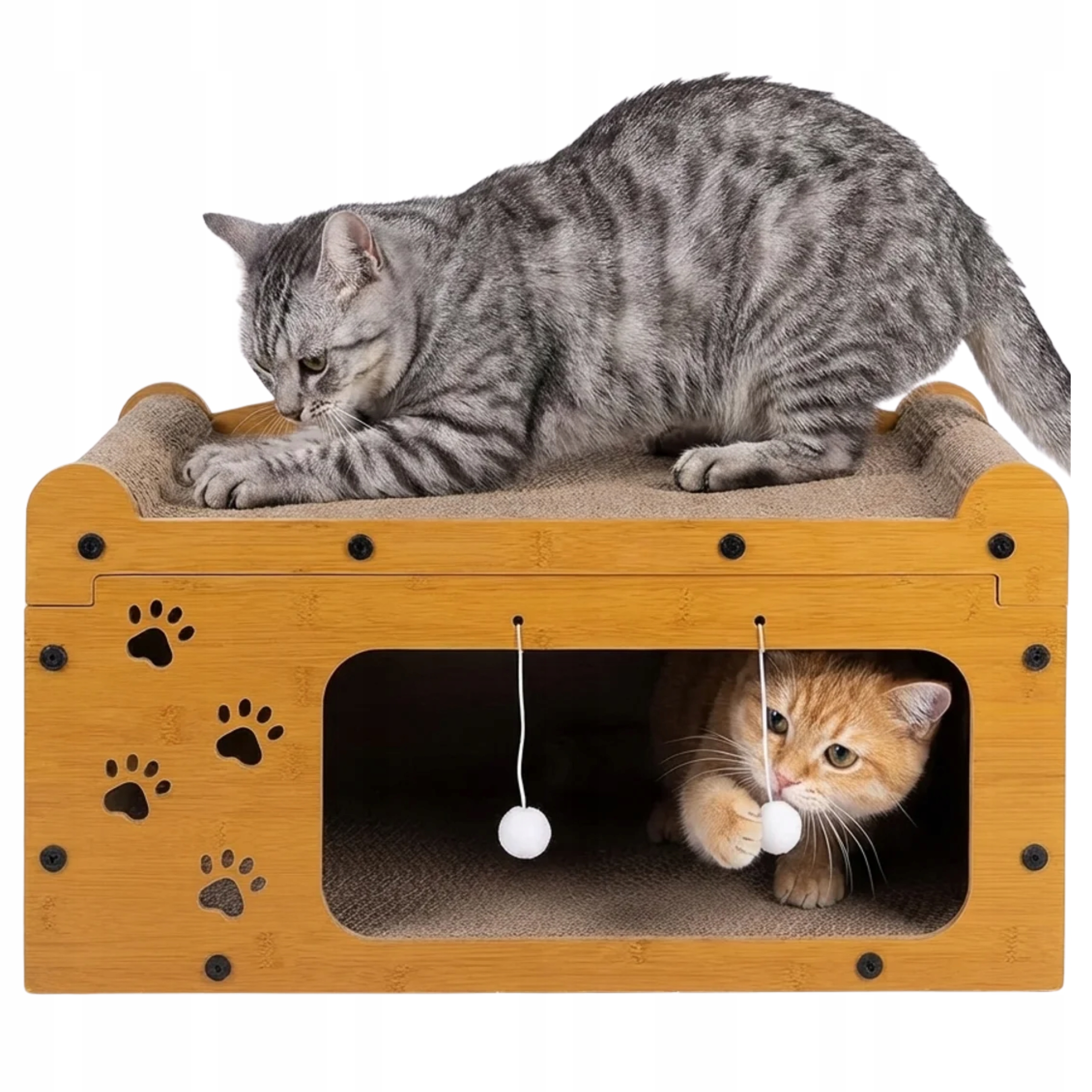 Škrabadlo Patrový domeček Nábytek pro kočky Pelíšek s hračkami Protiskluzové