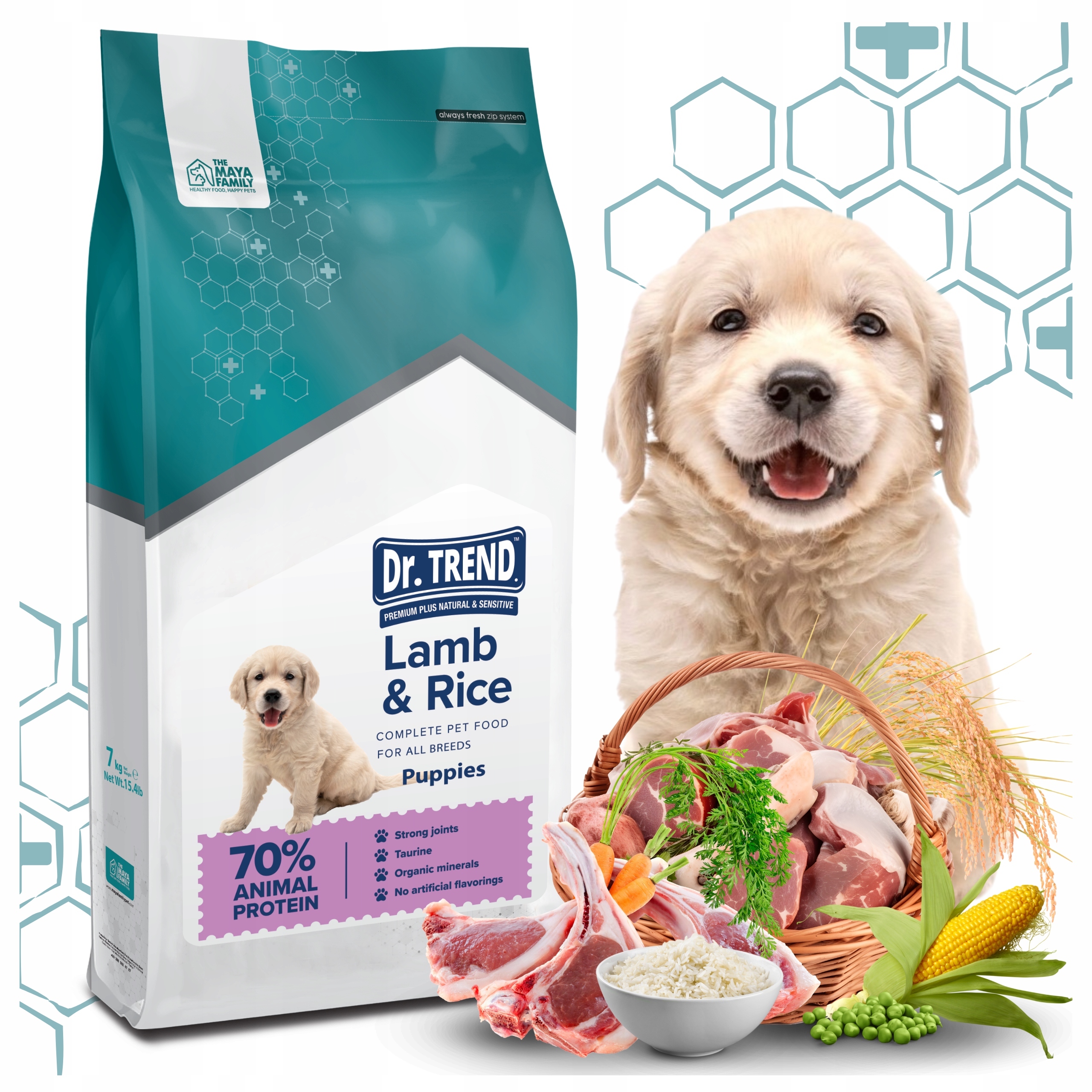 Levně Dr. Trend Premium krmivo pro štěňata všech plemen – jehněčí maso, 7 kg