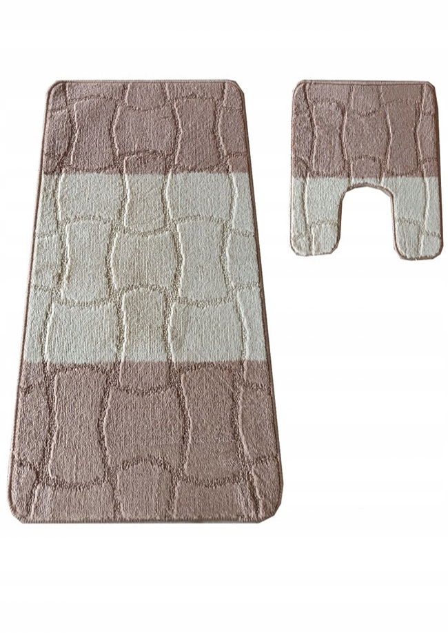 Protiskluzová koupelnová předložka Sariyer béžová set