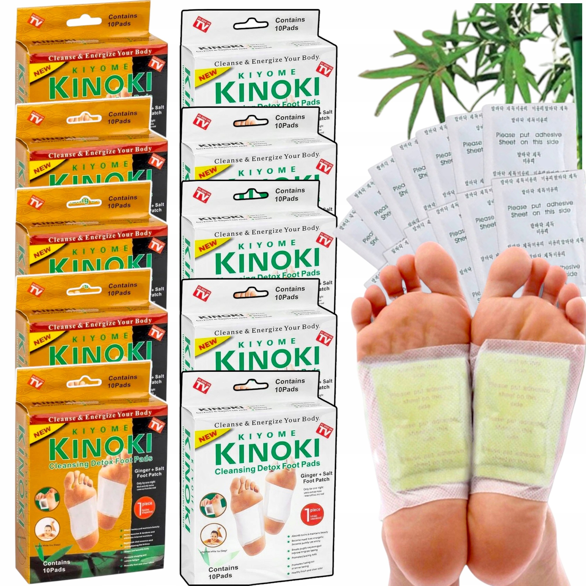 100x PLASTRY PLASTER OCZYSZCZAJĄCE KINOKI Z TOKSYN NA STOPY TOKSYNY DETOX