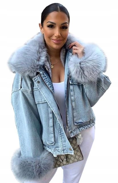 

Kurtka Jeansowa Z Futerkiem Katana Futerko Miś M