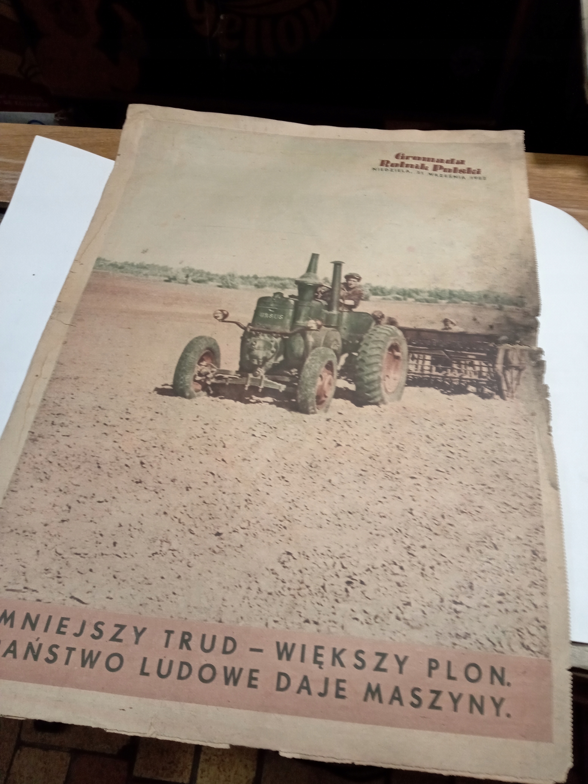 Stara Gazeta Traktor Ursus 1952r