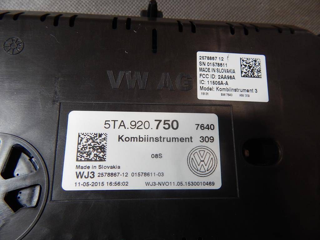 Volkswagen Touran 5T dials dials 5TA920750