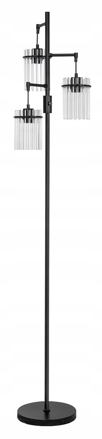 Podlahová lampa s 3 tienidlami zo sklenených rúrok je ideálna do obývacej izby vedľa pohovky