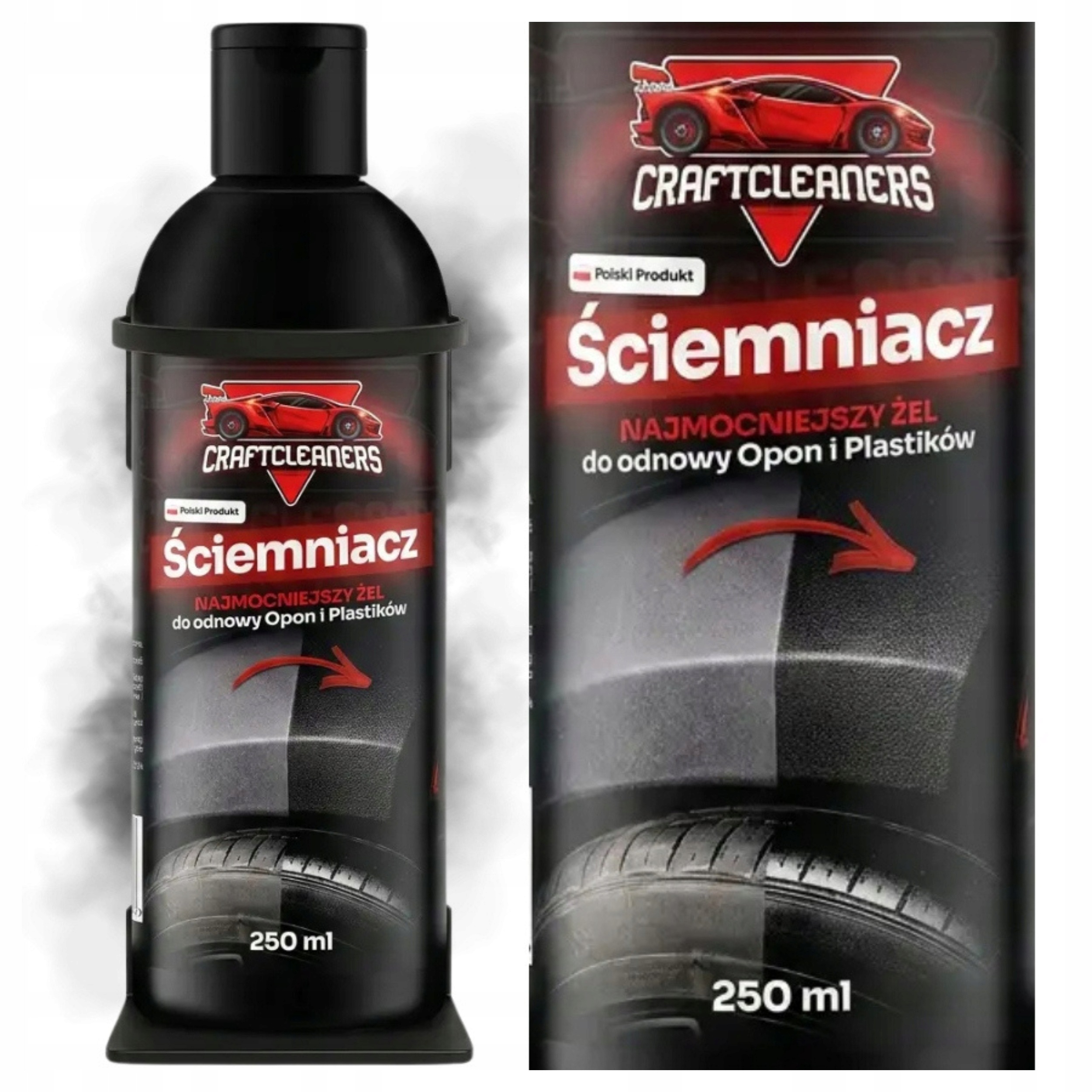 Czernidło Do Opon Plastików Dressing Powłoka Żelowa Ściemniacz 200ML