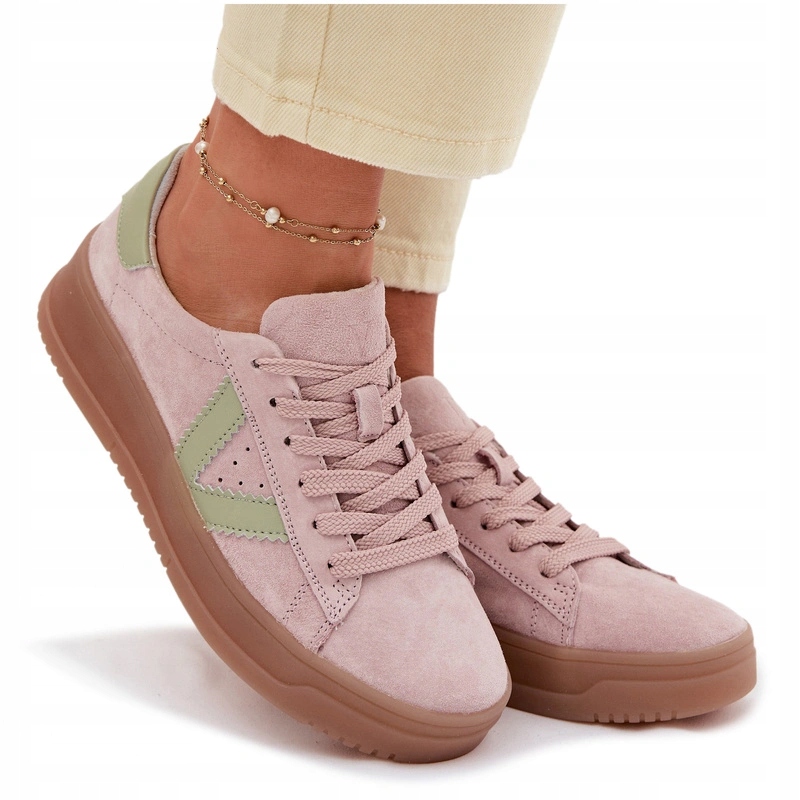 Dámské Tenisky Na Platformě Přírodní Semiš Vinceza 79597 Růžové 38