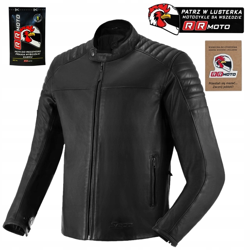 Klasická kožená motocyklová bunda Seca Wanted II Black černá Bonus