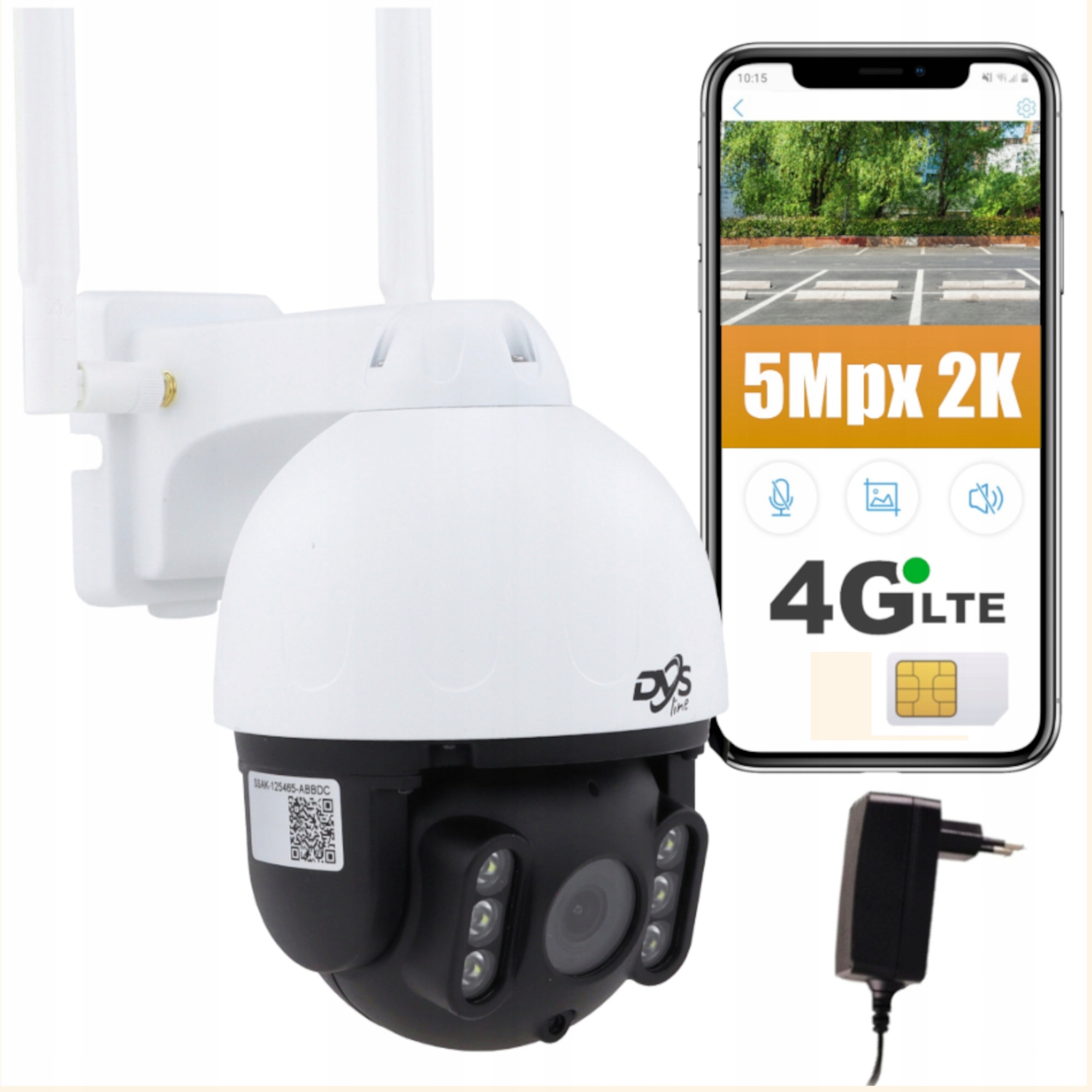 Vonkajšia Otočná Ip Kamera Na Kartu Sim Lte 4 G Gsm 5MPX Dual Ir Led Dvs