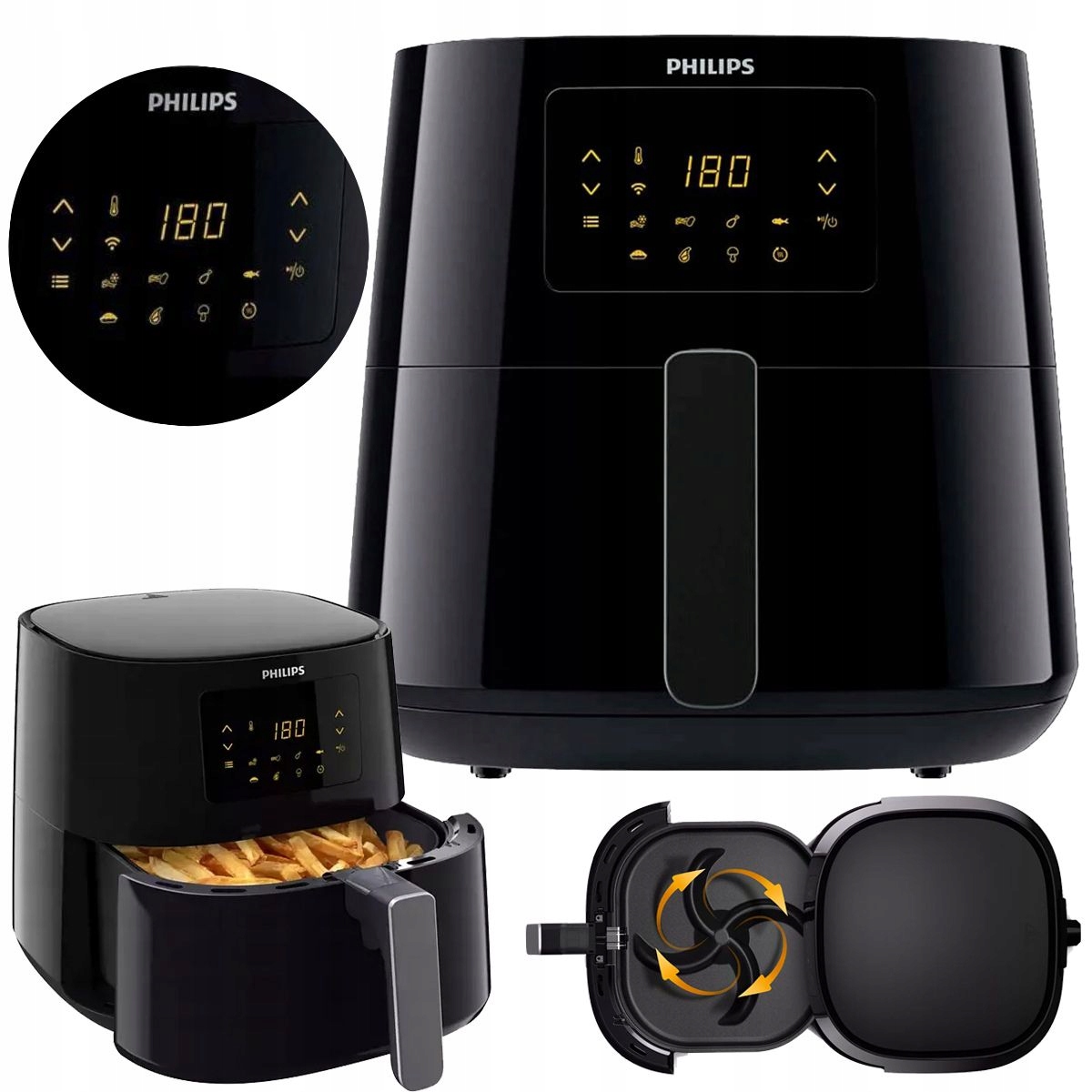 Fritéza bez tuku Philips HD9280/70 2000W Black AirFryer