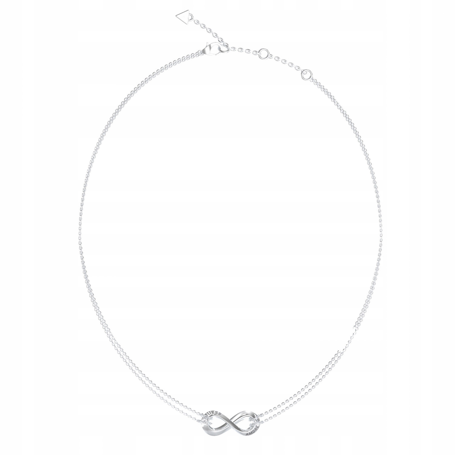 Náhrdelník Guess stříbrný nekonečno 46 cm