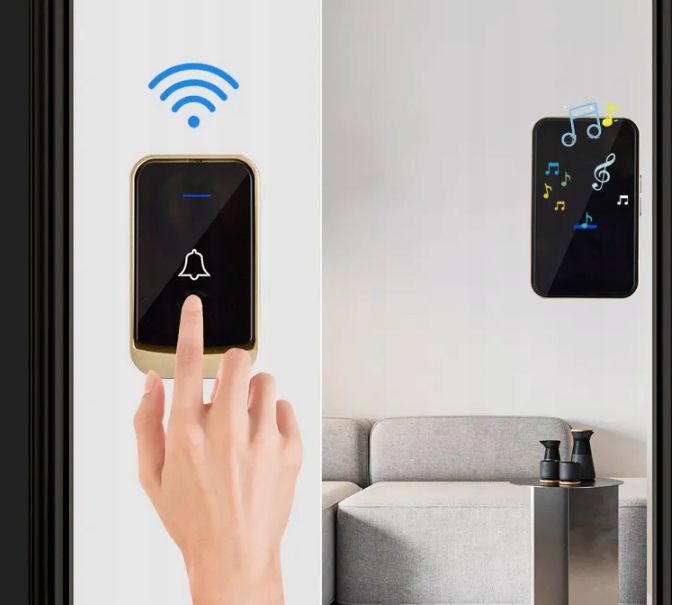 DZWONEK BEZPRZEWODOWY DO DRZWI DO FURTKI NA BATERIE WODOODPORNY ZEWNĘTRZNY Rodzaj bezprzewodowe