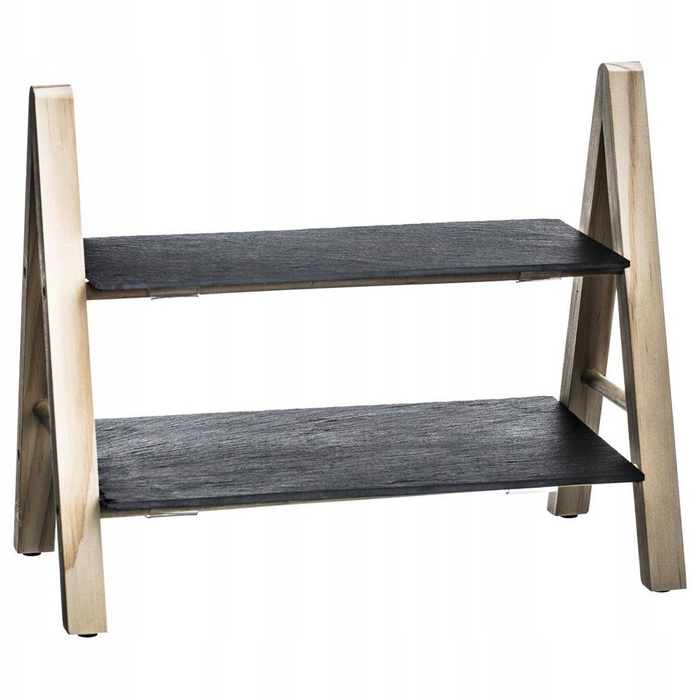 Kamienna taca patera 2 piętrowa na przystawki ciasto owoce przekąsek