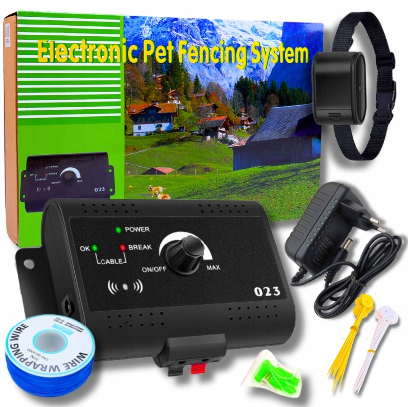 Levně Elektrický Pastuch Pro Psy Kočky Obojek Kotec Oplocení Nastavení XL