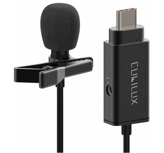 Cubilux Usb C kravatový mikrofon s 3,5 mm konektorem