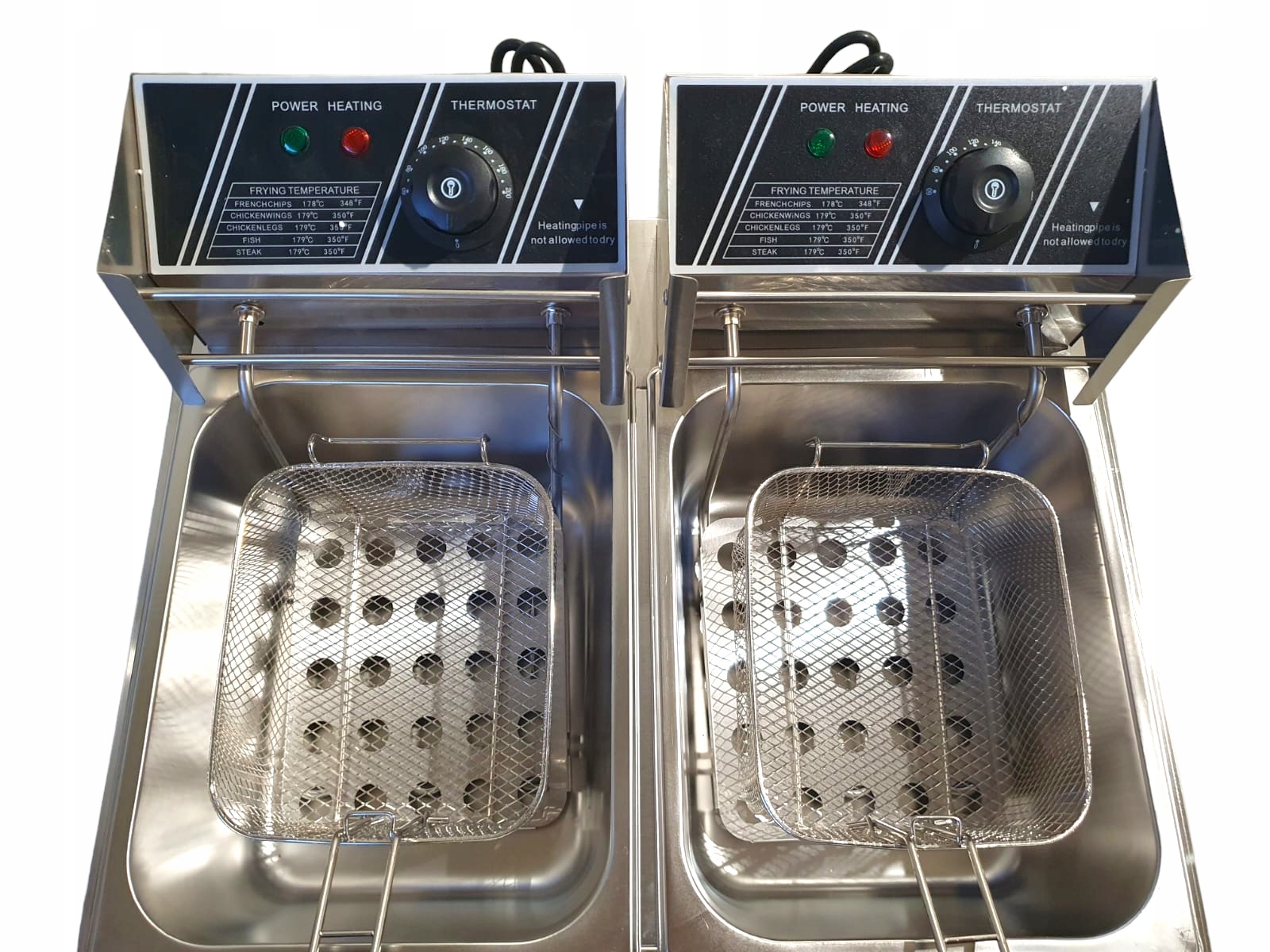 Frytkownica frytownica 2x 2500W 2x 6l mocna solidna szybka 60°C do 200°C Kod producenta 23093