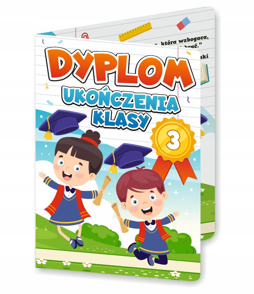 

Dyplom składany Ukończenia klasy 3 duży format A4+