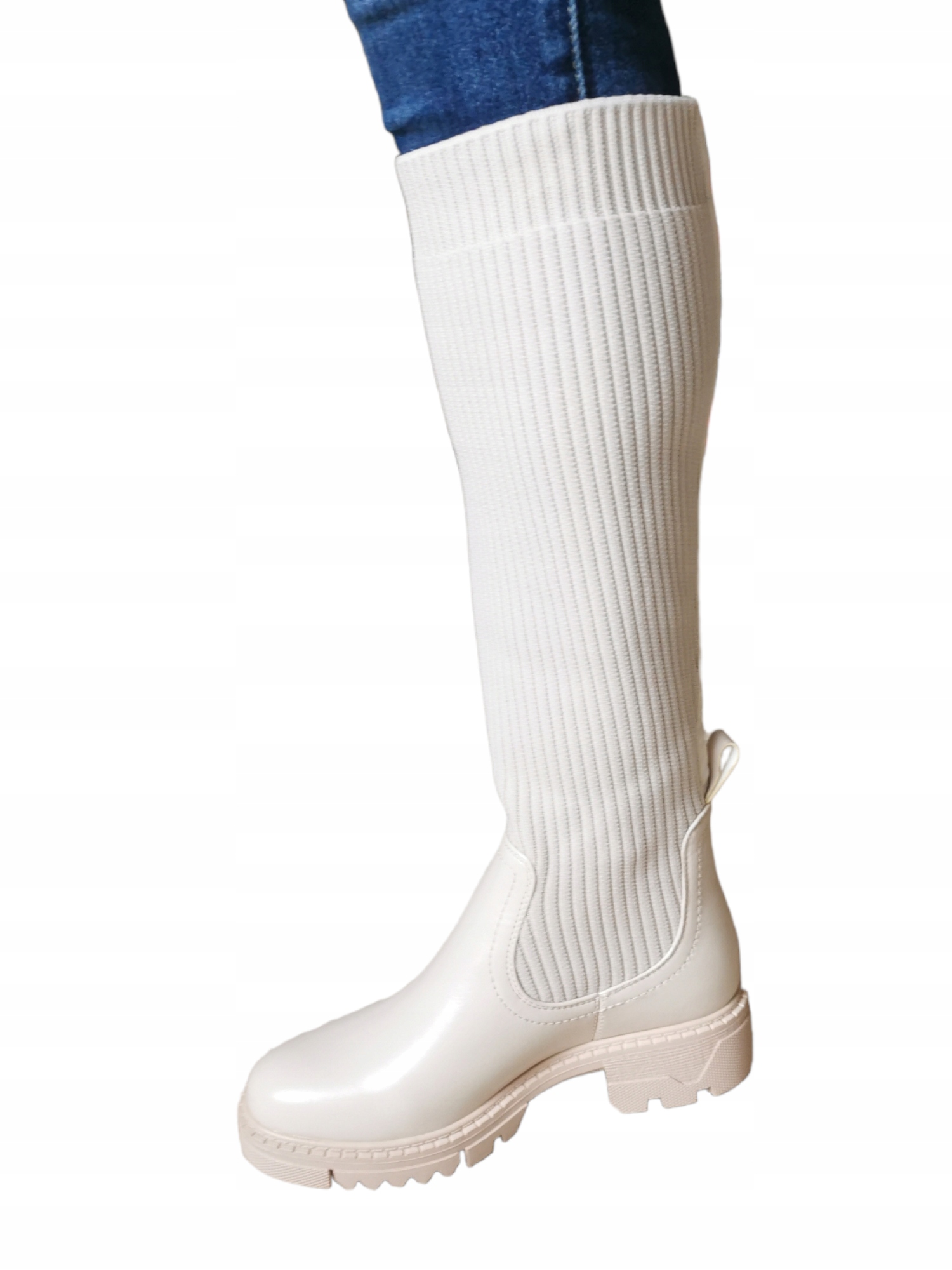 BEŻOWE KOZAKI DAMSKIE Z ELASTYCZNĄ CHOLEWKĄ 40 Oryginalne opakowanie producenta pudełko