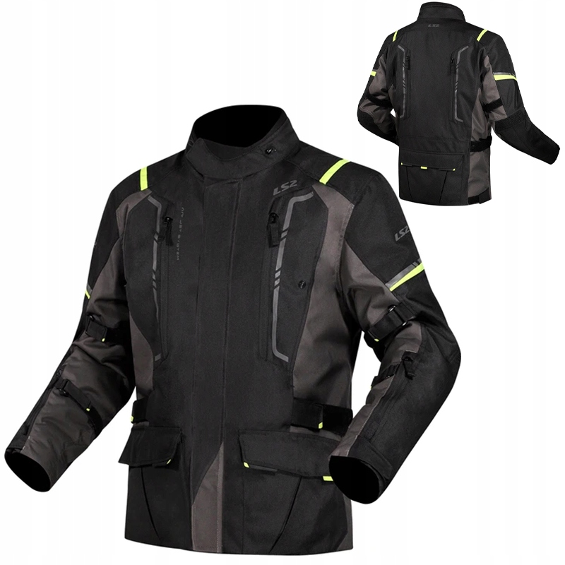 Pánska Motocyklová Bunda LS2 Narvik Black Vodoodolná Turistická