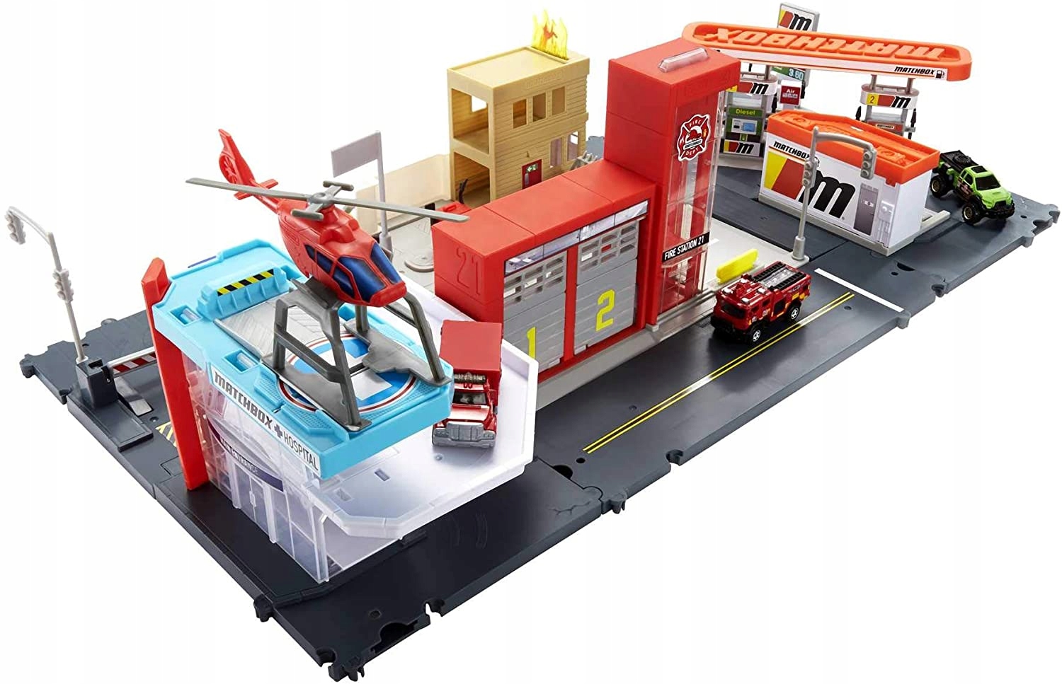 MATCHBOX PRAWDZIWE PRZYGODY STACJA BENZYNOWA GVY84 Bohater Inny