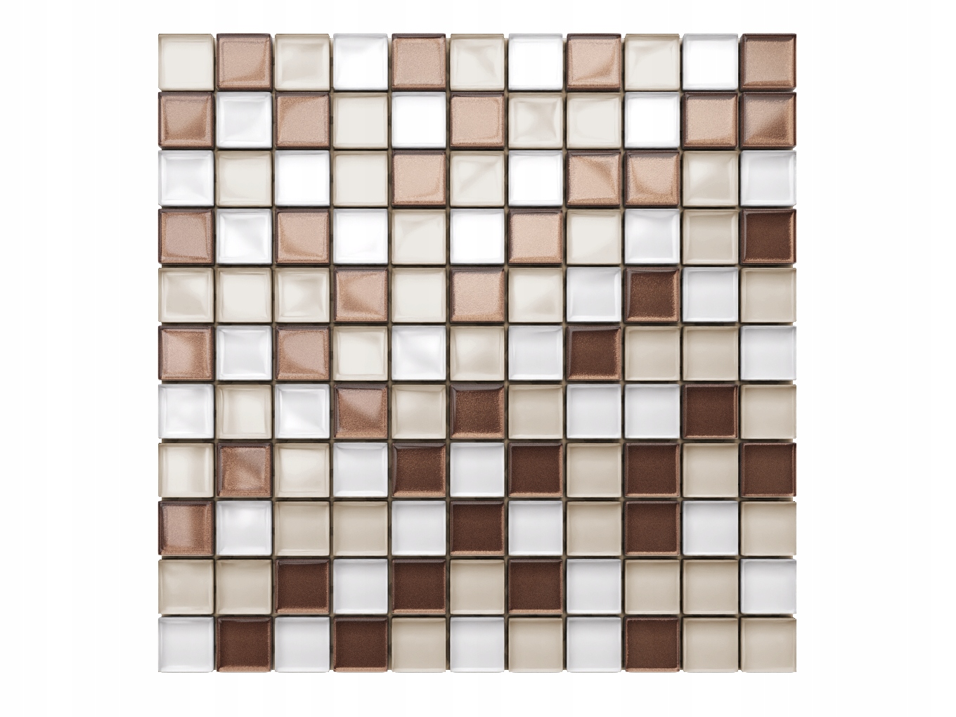 MOZAIKA SZKLANA BEŻOWA BRĄZOWA BIAŁA COFFE 30x30 Marka Szklane Mozaiki