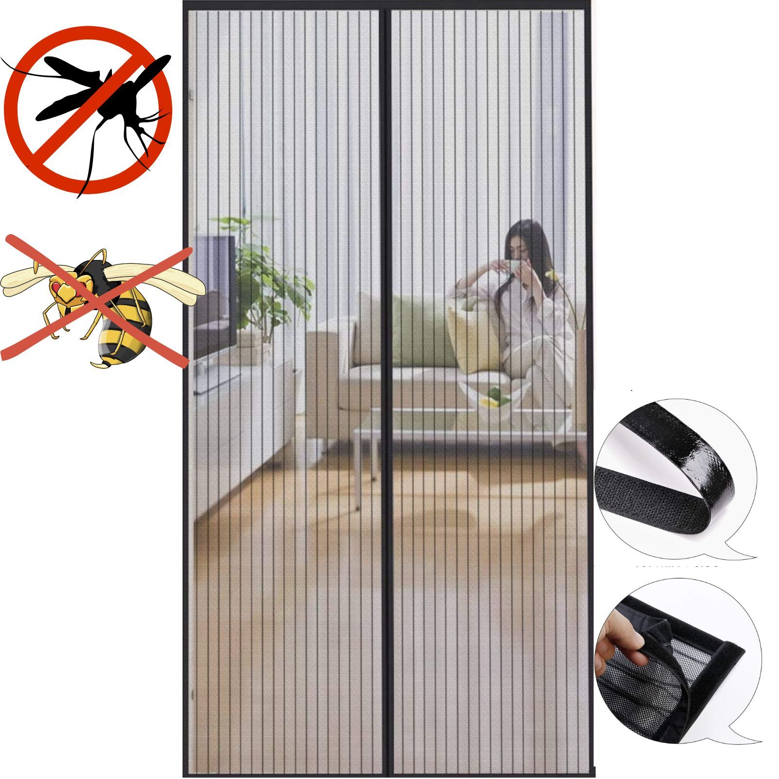Moskytiéra Na Dveře S Magnet 80 X 210 Silná Ochrana Snadná Montáž Závěs