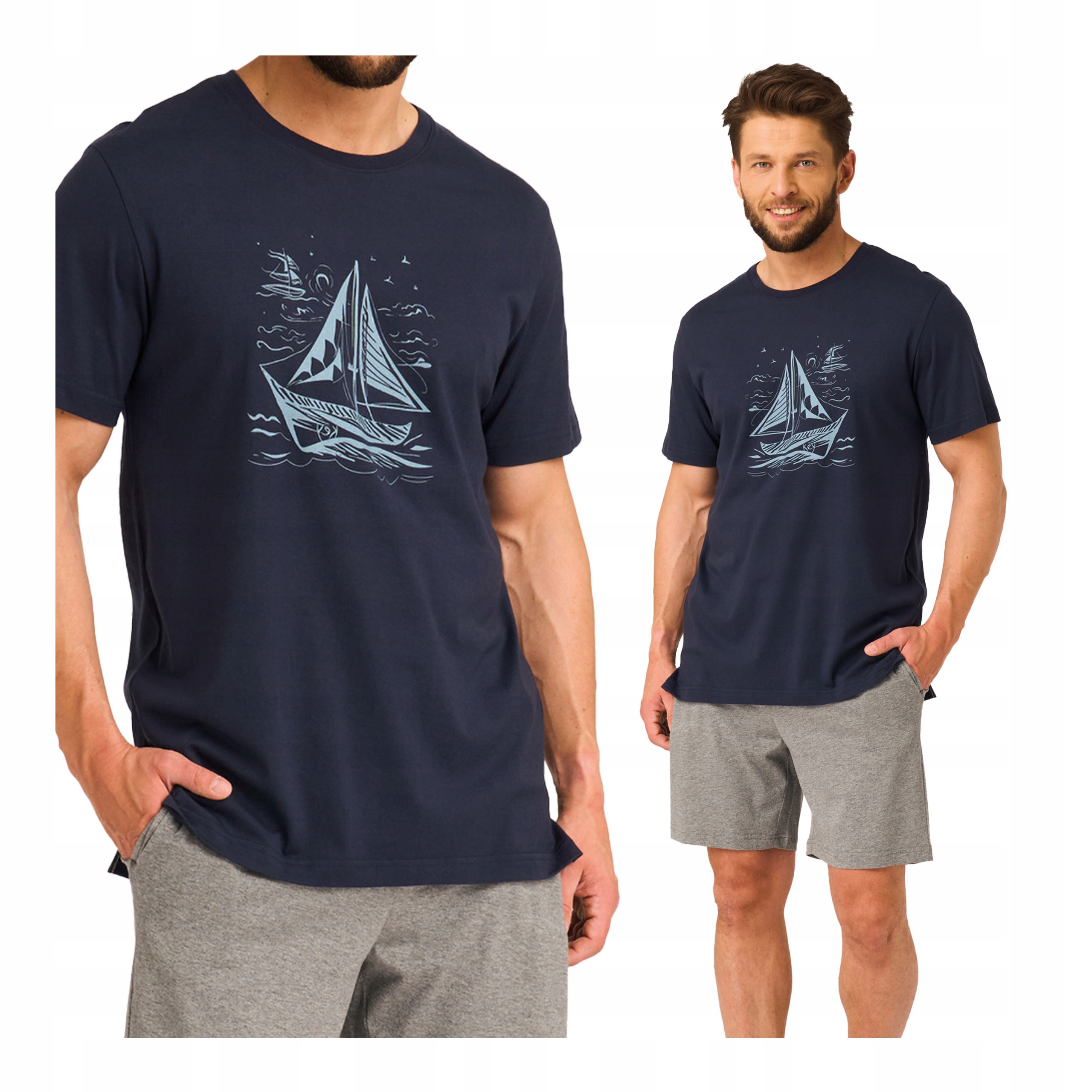 Pánské bavlněné pyžamo M dvoudílné Key pohodlné na léto 100 komplet