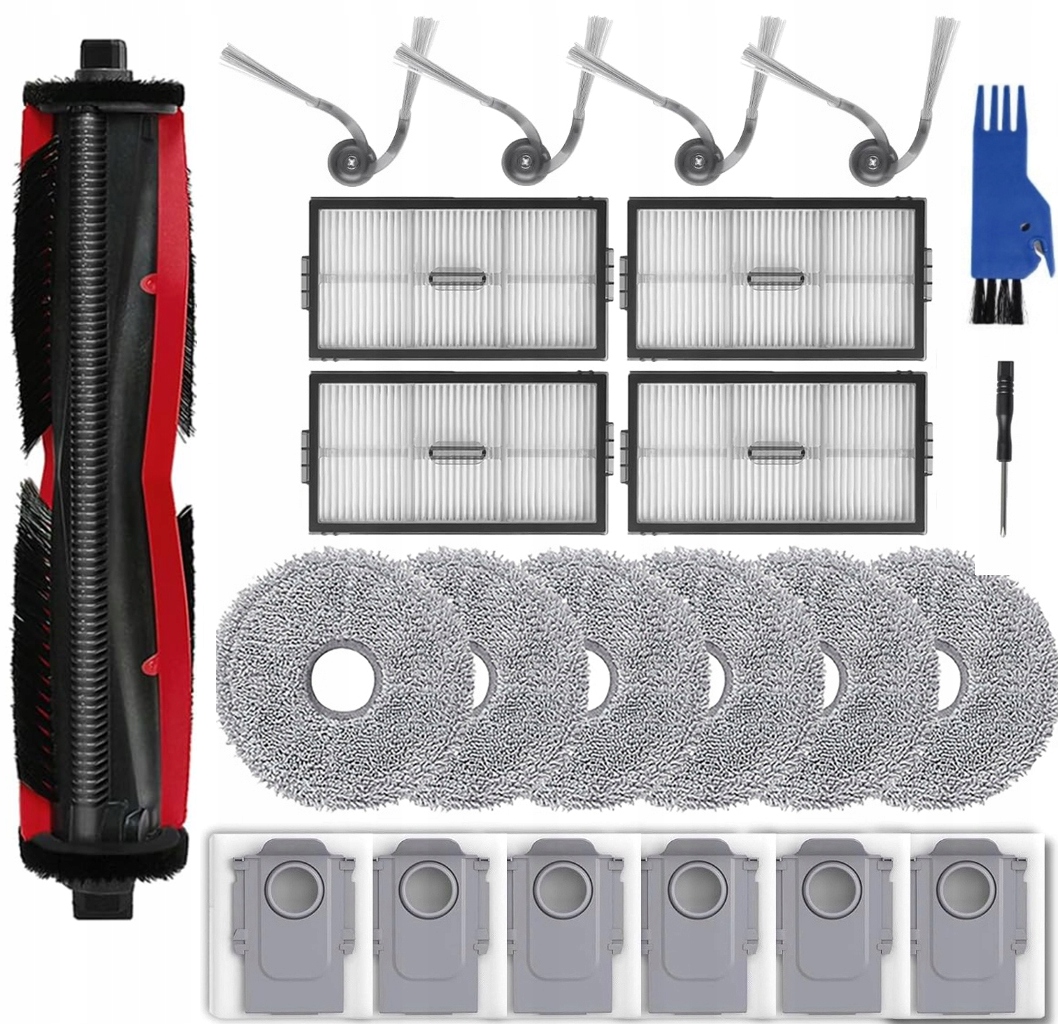 Duży zestaw akcesoriów do Roborock Saros Z70 worki mopy filty szczorki