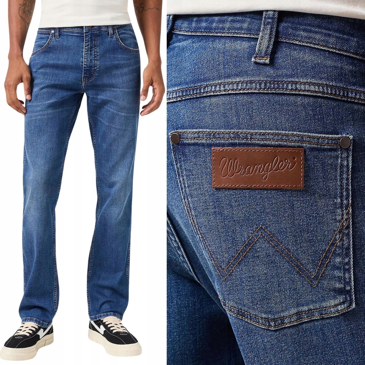 Wrangler Greensboro Dean Džins jednoduché tmavé džínové kalhoty W31 L32