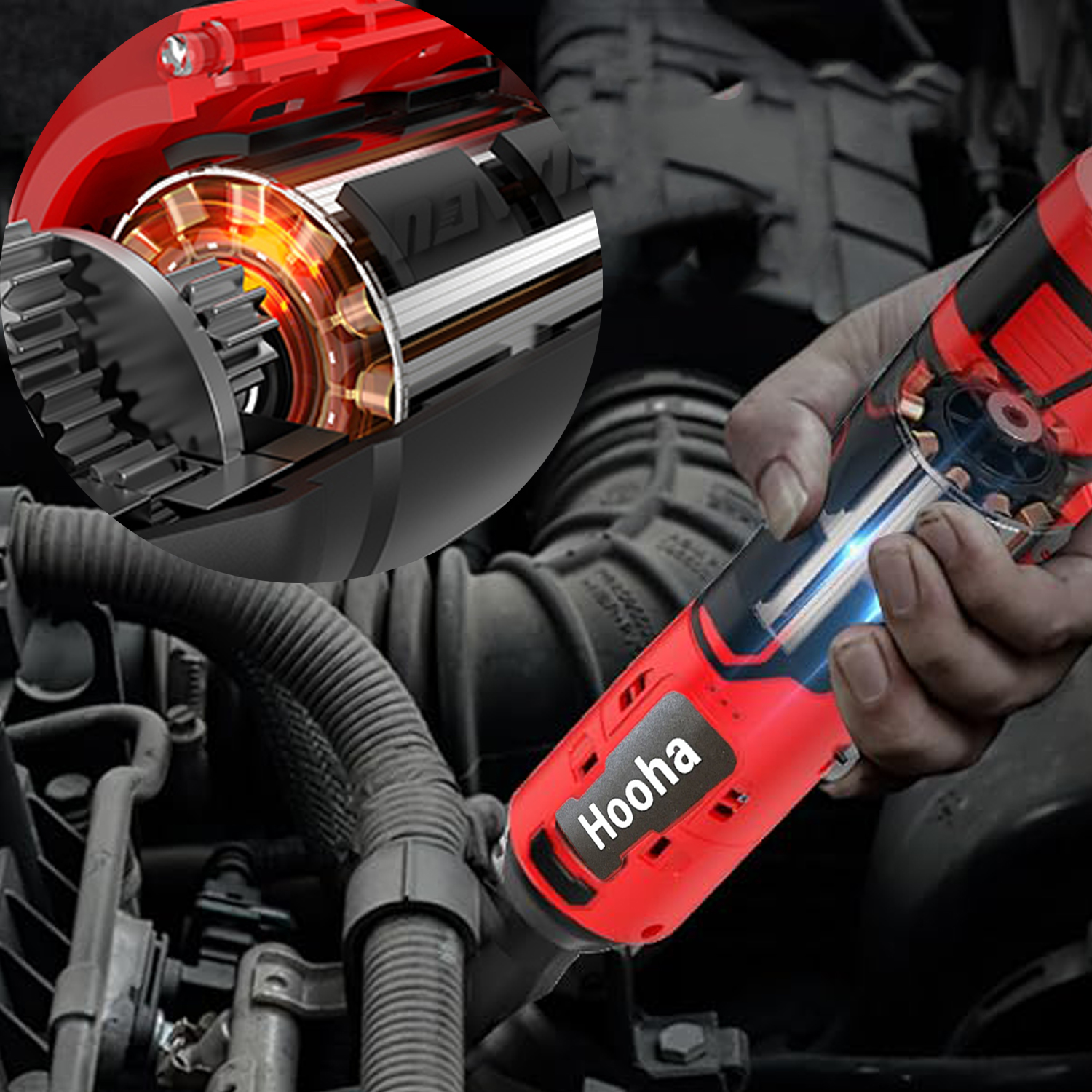 KLUCZ UDAROWY ELEKTRYCZNY SIECIOWY GRZECHOTKA UDROWY BEZSZCZOTKOWA 3/8'' Zasilanie akumulatorowe