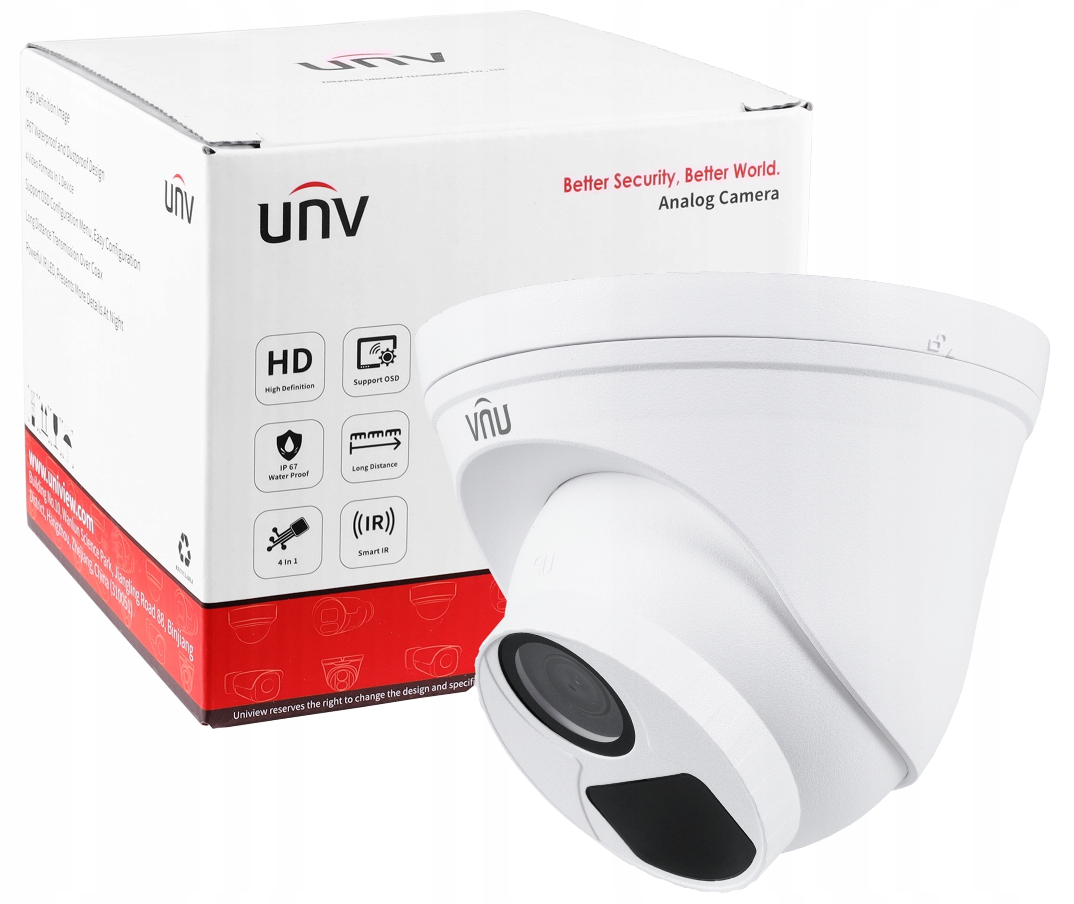 Hd kamera Uniview 2Mpx 4v1 2.8mm Ir 20m IP67 UAC-T112-F28 Cctv