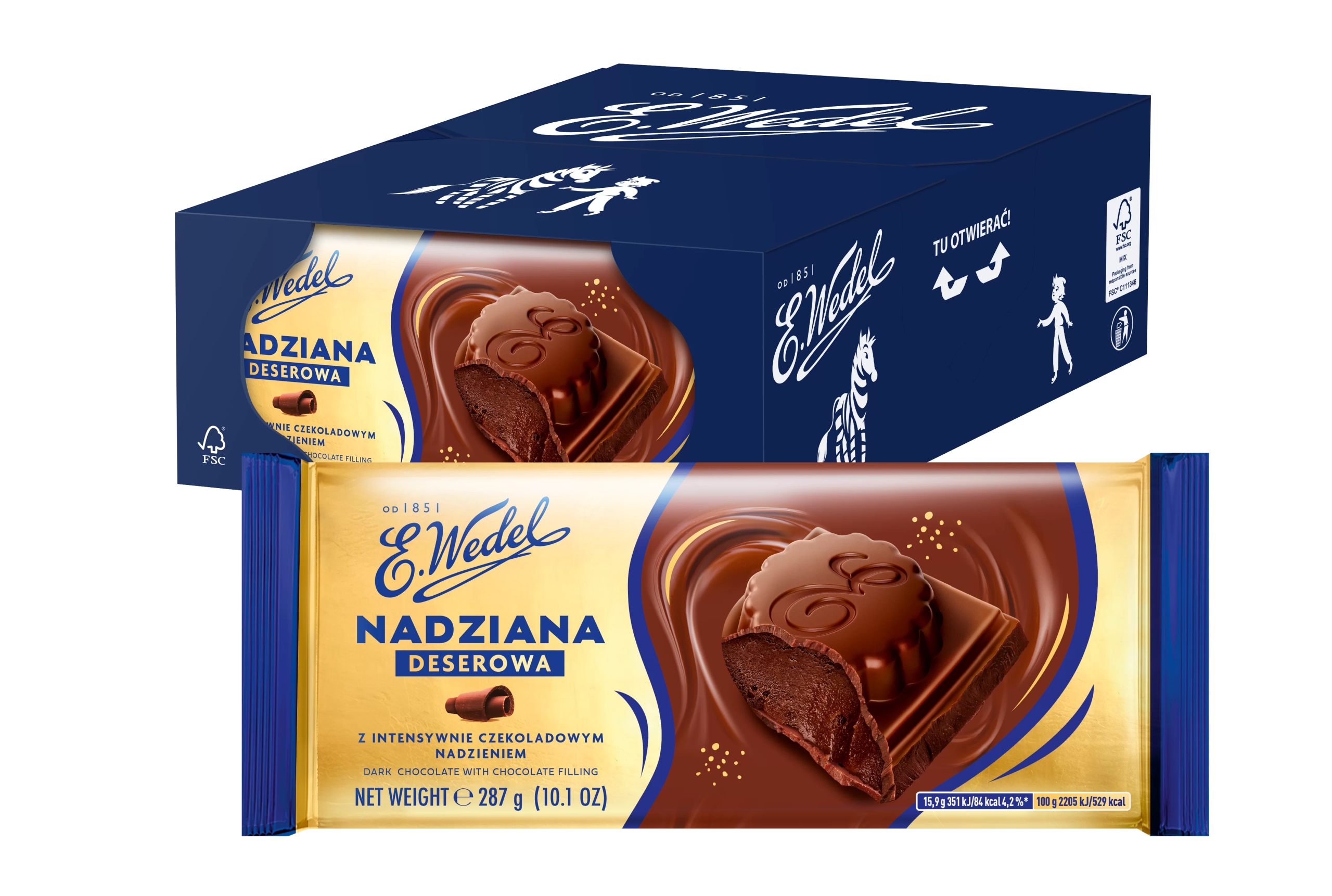 Czekolada Nadziana Deserowa E.Wedel 3,444 kg (12 szt. x 287 g)