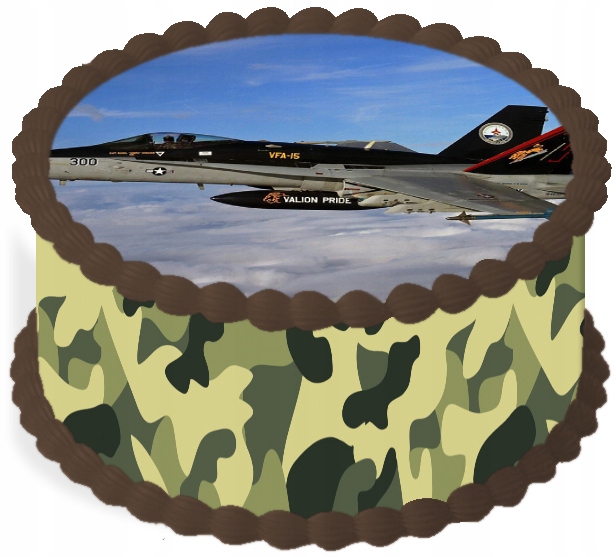 oplatek na dort 14 cm Armáda Letadlo Maskáčový Narozeniny