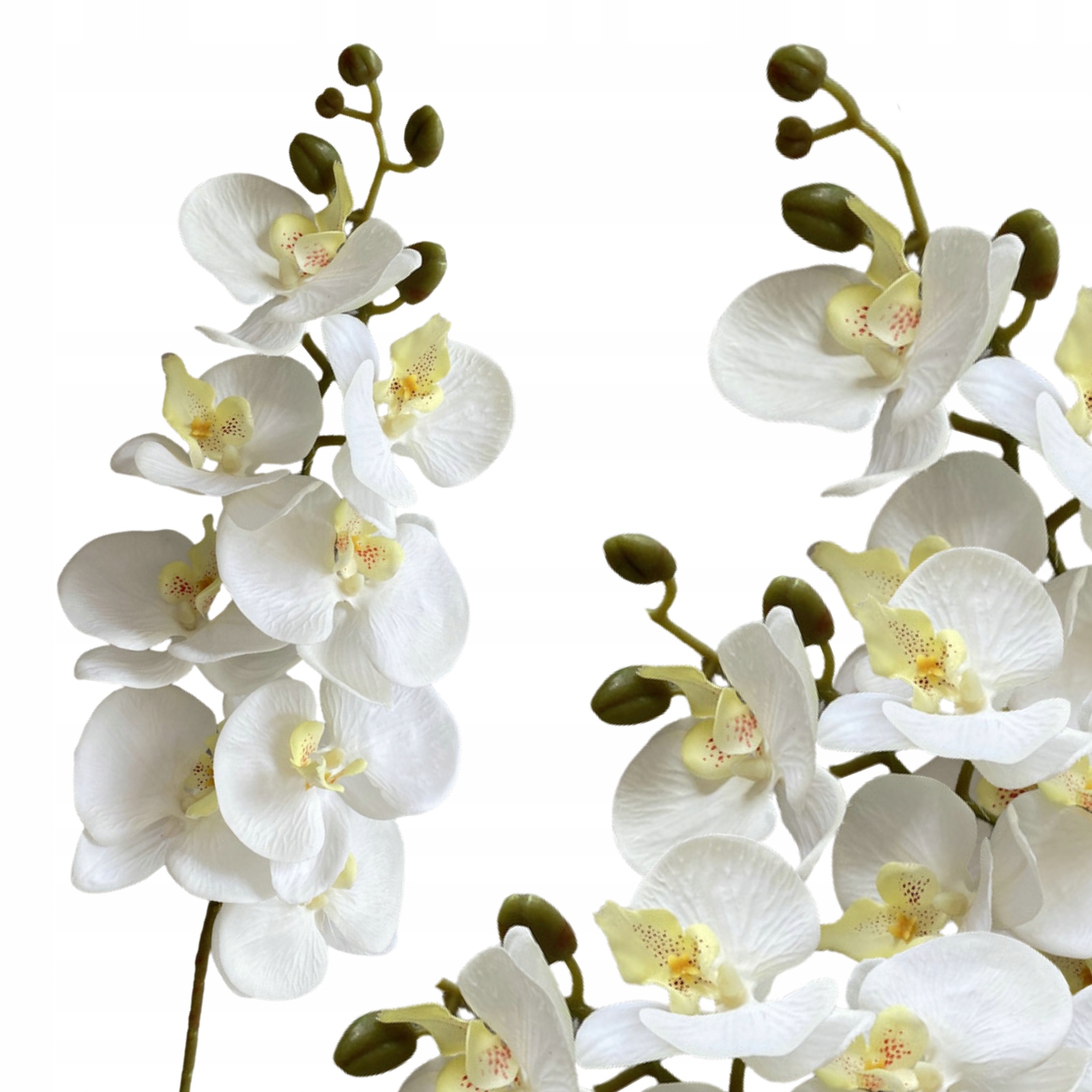 Umelá orchidea biela vetvička kvet na stonke do vázy ladička 96 cm