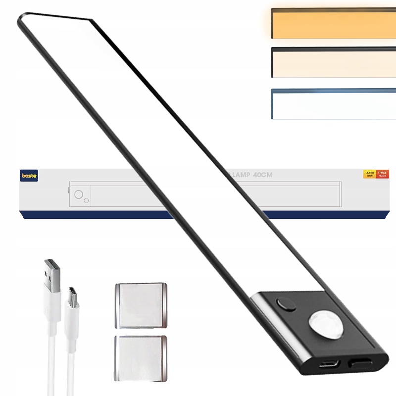 BOSTE СВЕТОДИОДНЫЙ НОЧНИК С ДАТЧИКОМ ДВИЖЕНИЯ И СУМЕРЕК МАГНИТНЫЙ АВТО 40 СМ