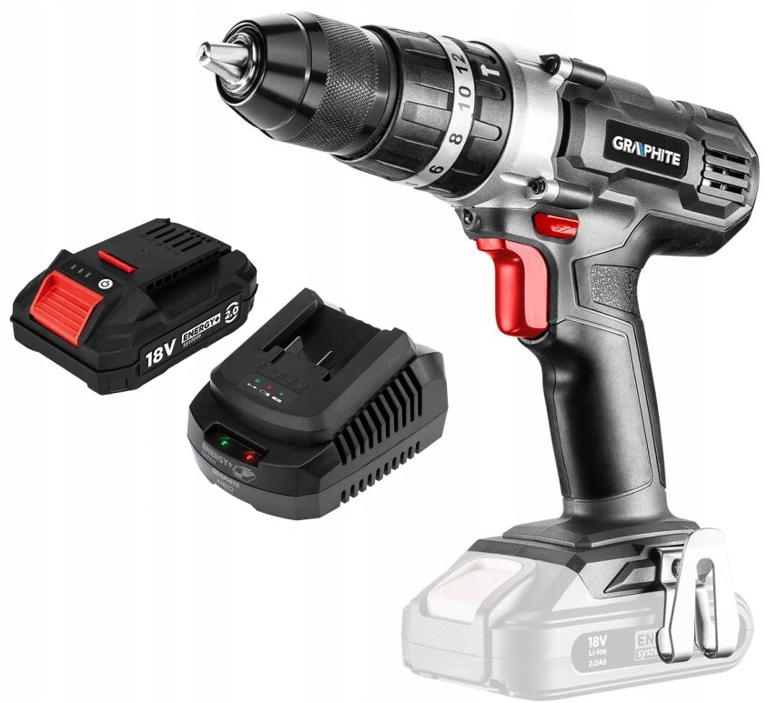 Graphite Aku Vrtačka Příklep Energy+ 18V 58G010 Akumulátor 2AH Nabíjení.