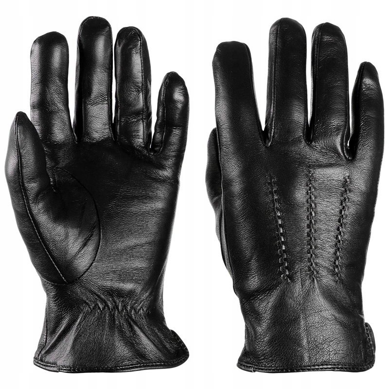 

Skórzane klasyczne czarne rękawice męskie S