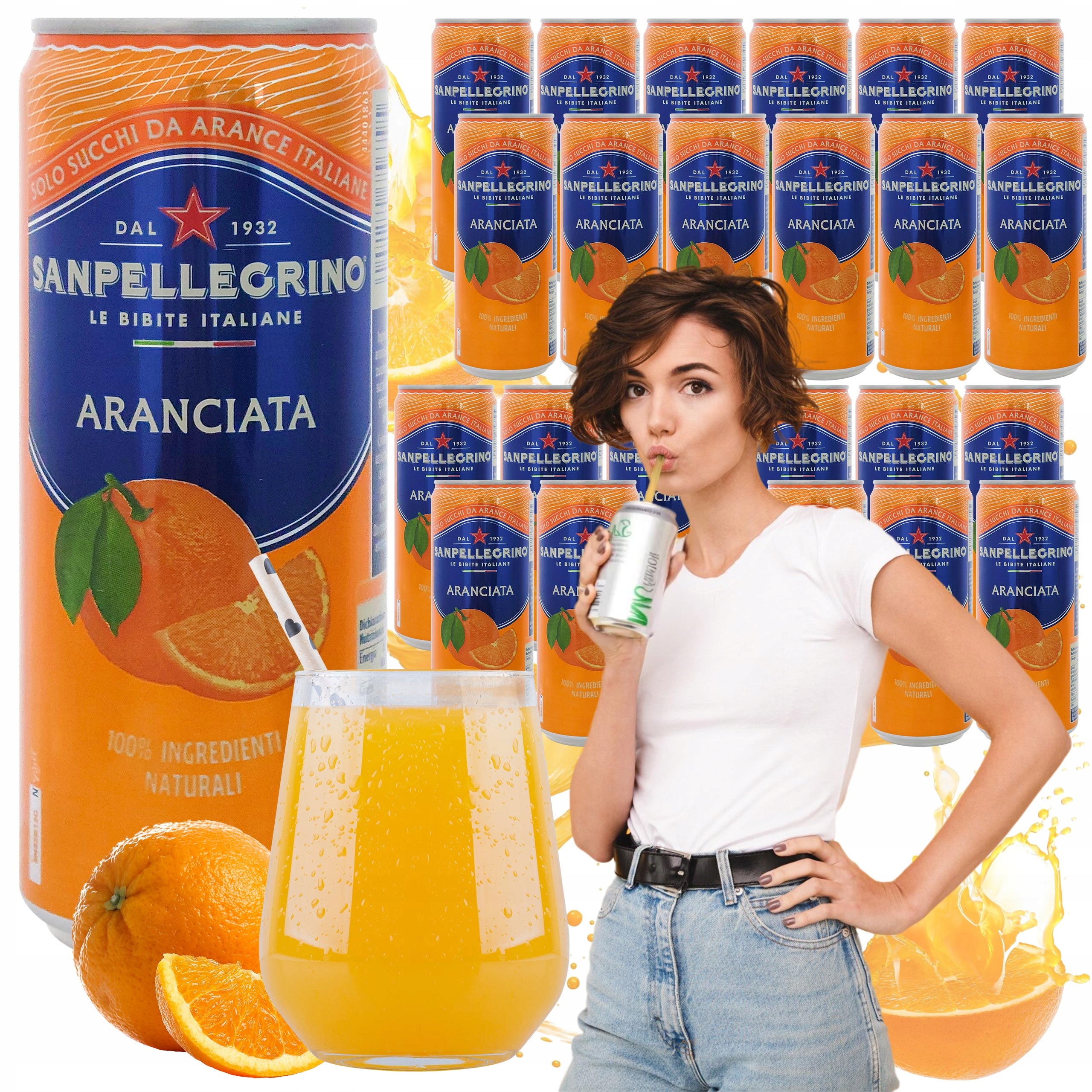 Levně Nápoj Sanpellegrino Aranciata 24x330 ml Italská Osvěžující Příchuť
