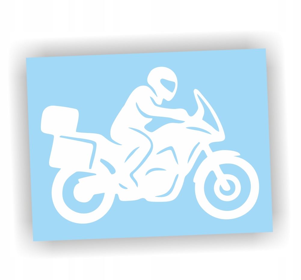 Naklejka Motocykl Turystyczny kolor Biały kufry turystyk naklejki na auto!