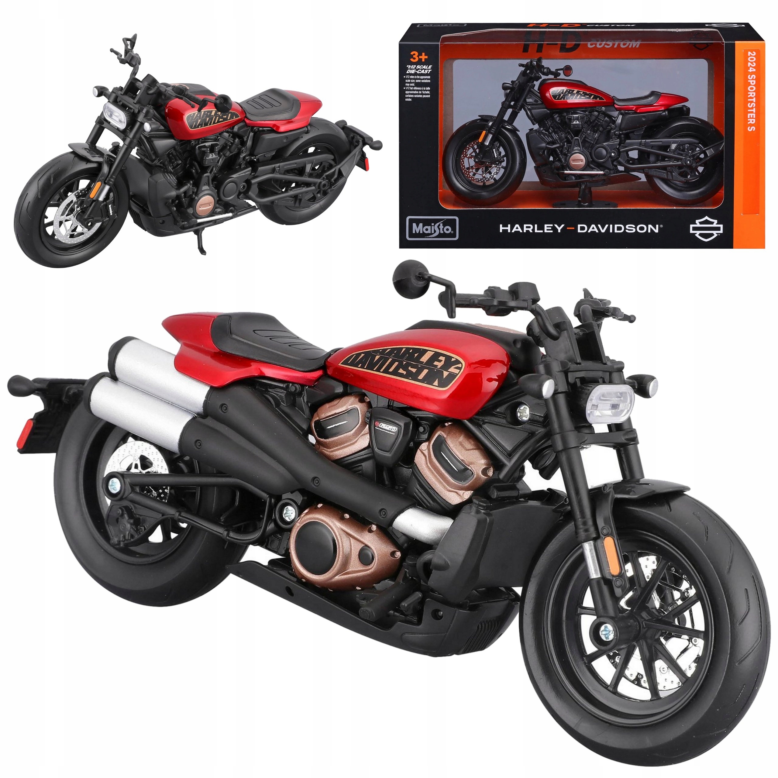 HARLEY DAVIDSON SPORTSTER S 2024 W SKALI 1:12 MAISTO REALISTYCZNY MODEL