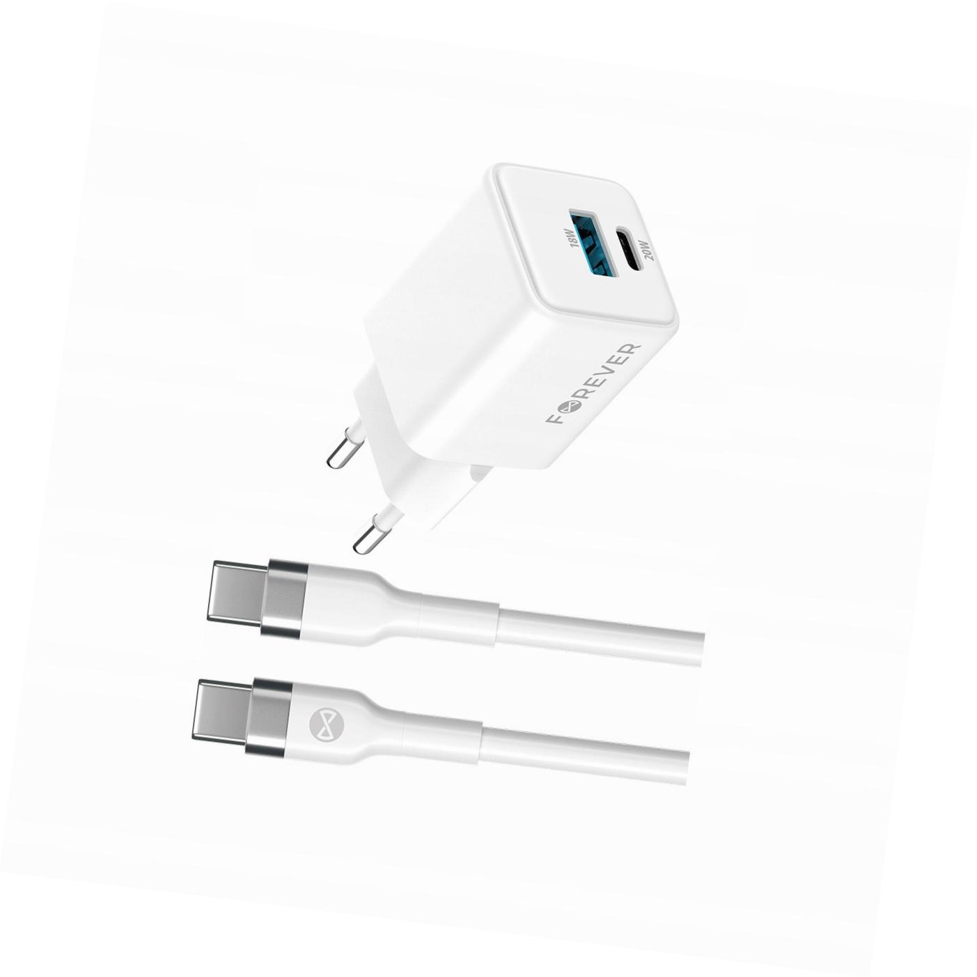 Szybka ładowarka GaN 20W 2 wejścia Usb i Usb-c z kablem do Nokia 3100