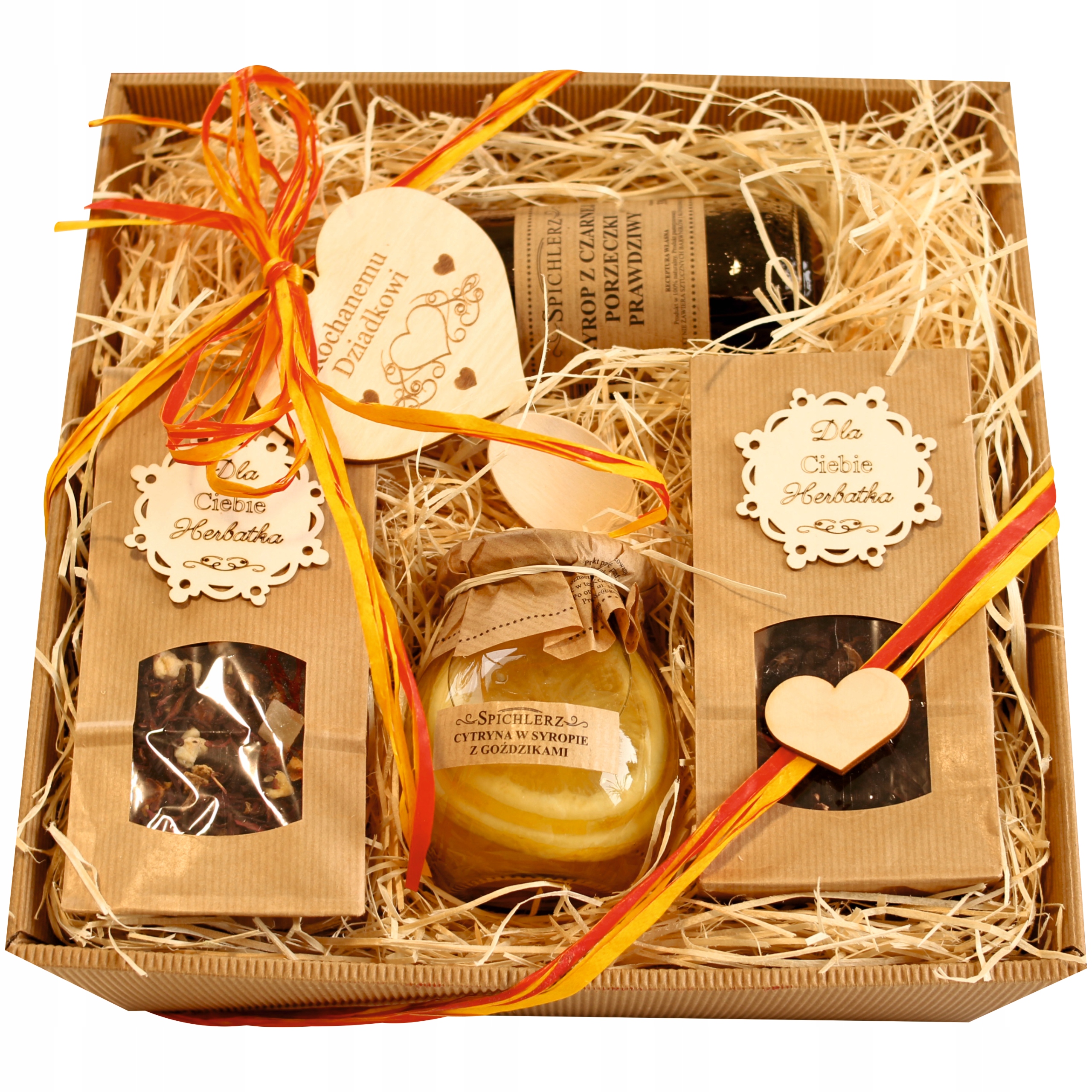Duży Kosz Prezentowy herbata cytryny zestaw prezentowy na urodziny