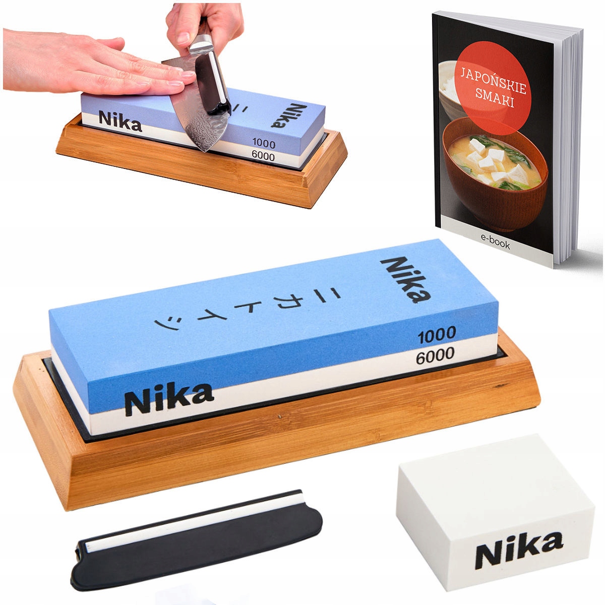 

Nika 1000/6000 Ostrzałka Kamień wodny Zesta osełka