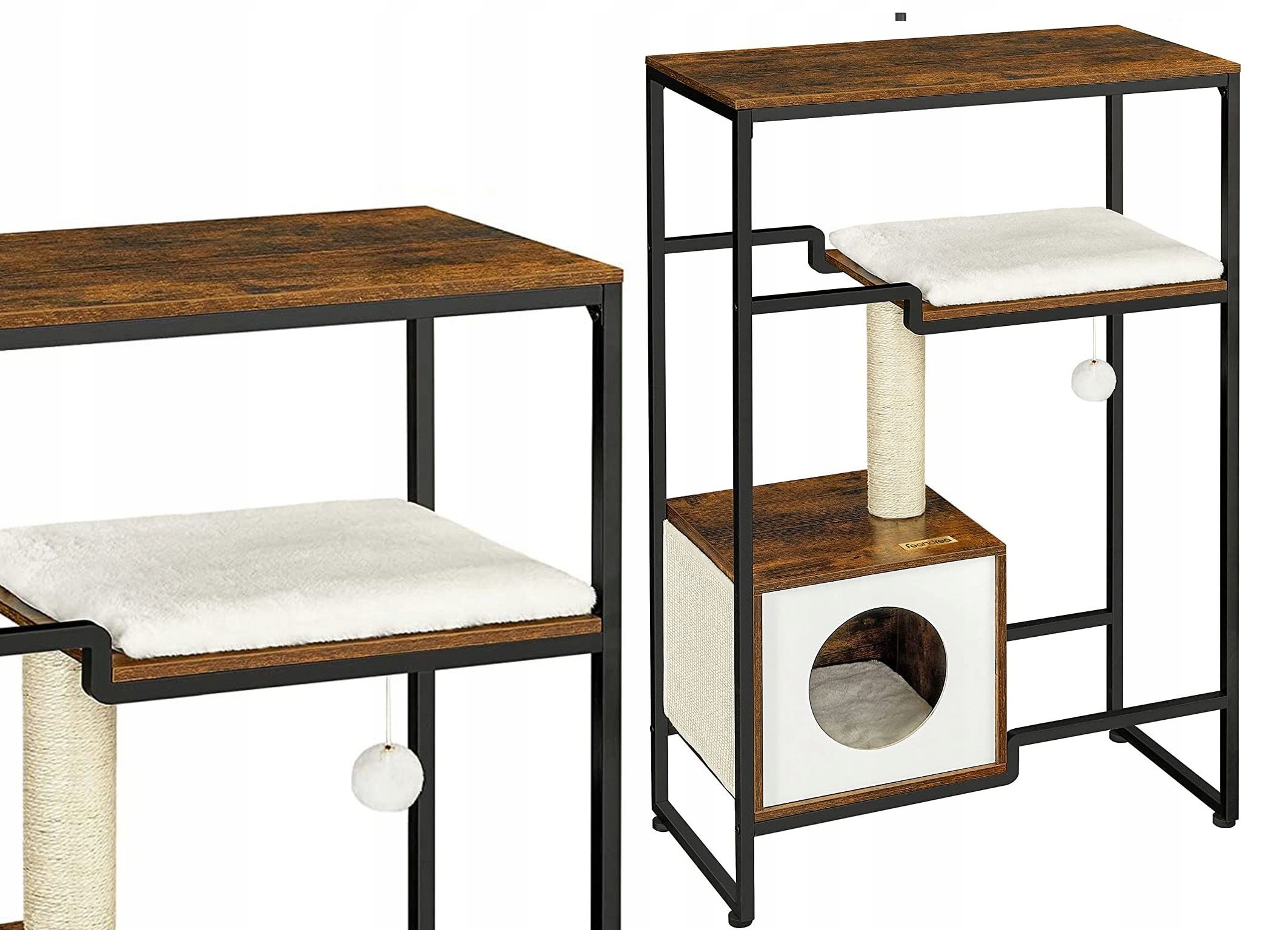 Stabilny domek drapak dla kota jaskinia legowisko słupek sizal 114 cm Loft