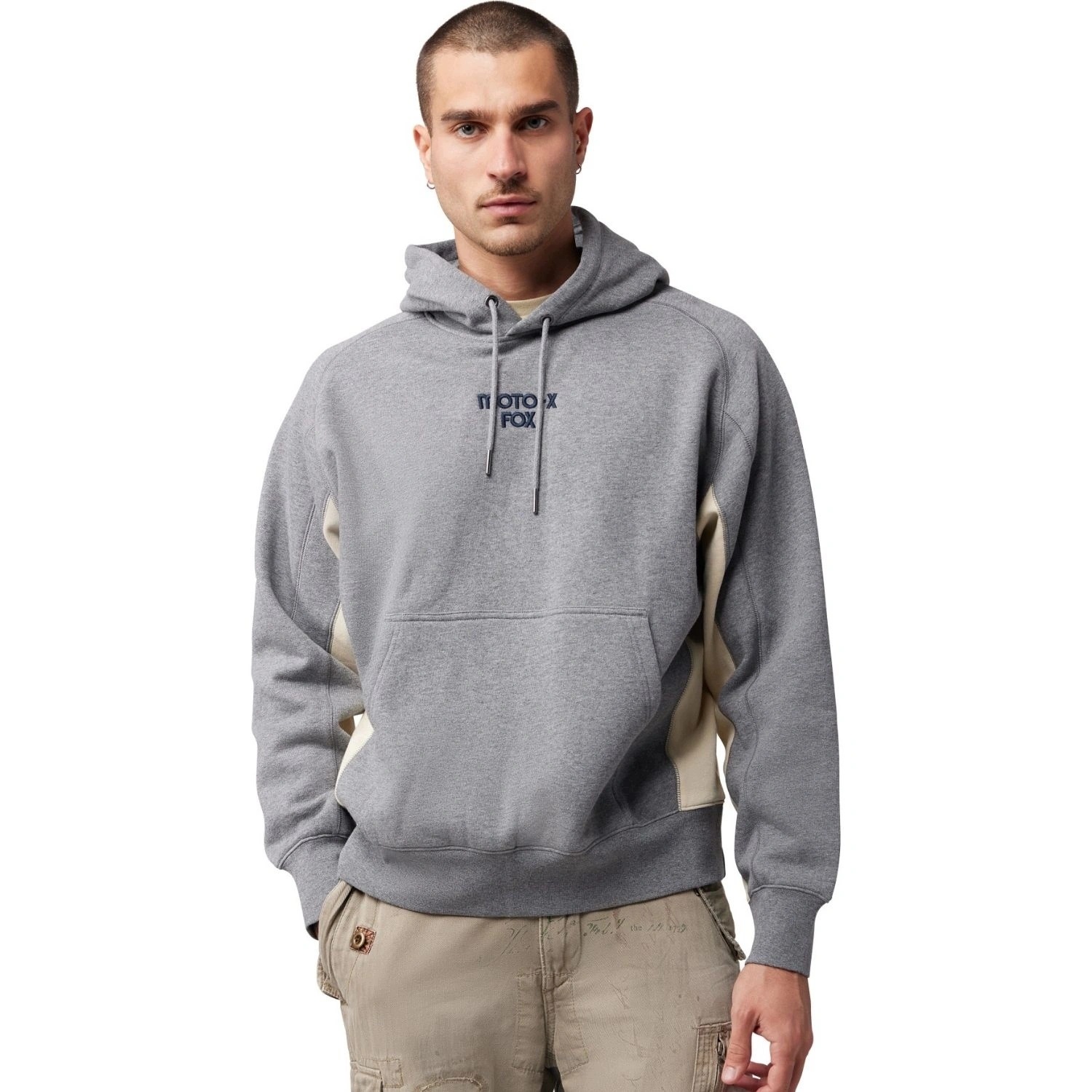 Pánská mikina s kapucí Fox Moto-x Oversized šedá bavlněná vel. XL