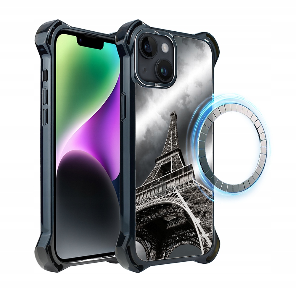 Pouzdro pro iPhone 14 Ibizu DropGuard Ultra s MagSafe, Eiffelova věž