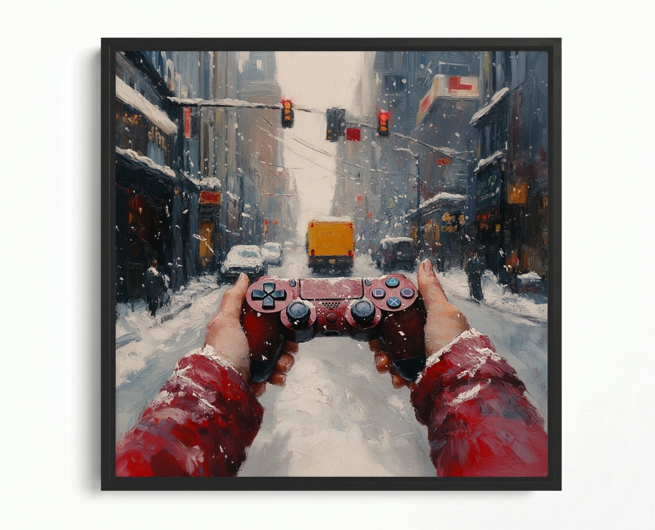 Obraz Rám American Box Gamer Gaming Pad Kontroler Ulice Auto 80x80