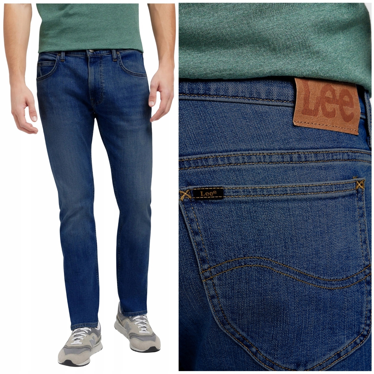Lee Rider slim Deep Ocean přiléhavé tmavé džínové kalhoty W40 L34