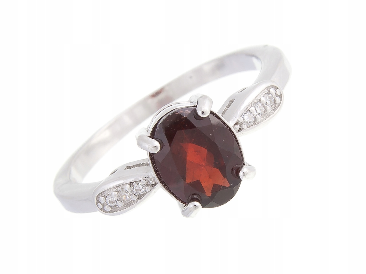 Stříbrný Prstýnek Prsten Vel, Přírodní Granát